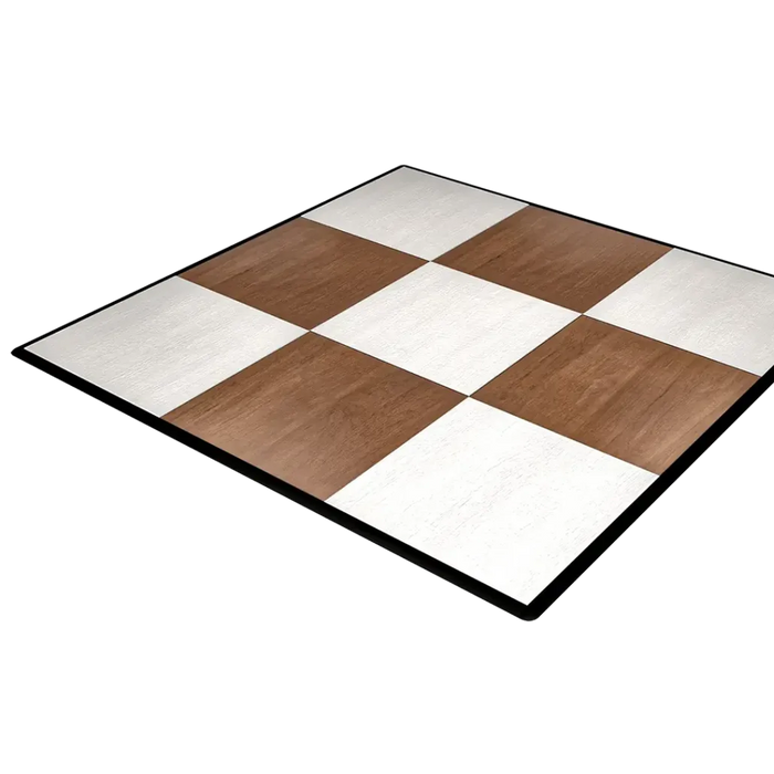 tenting tile White Natural & Timber Checkered Portable Dance Floor