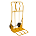Beyond Tent heavy-duty yellow steel inflatable dolly and hand truck with an extra-wide folding nose plate and large pneumatic wheels, designed for transporting commercial bounce houses and heavy event equipment