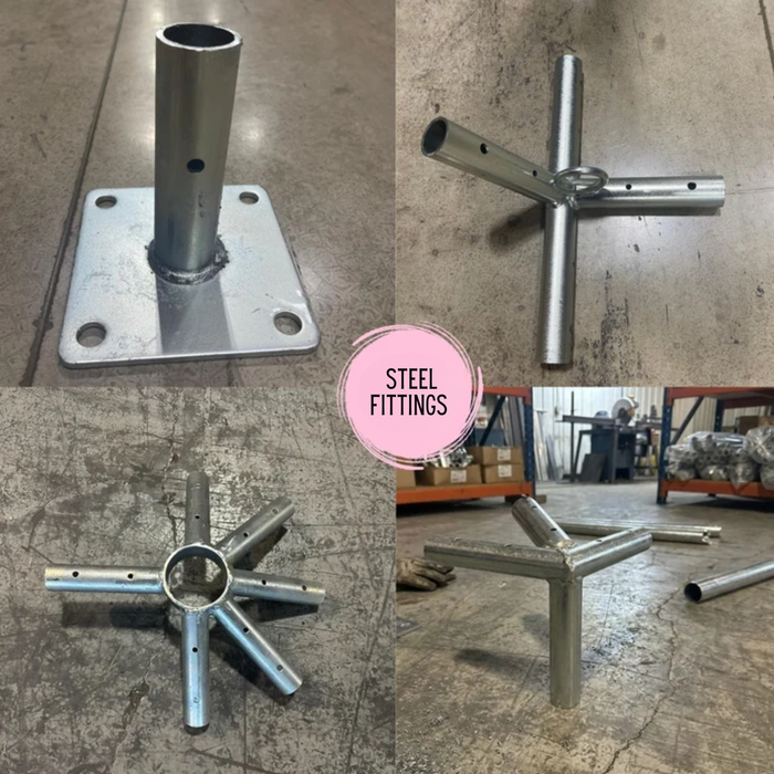 Beyond Tent Exclusive Heavy-Duty Steel Fittings – Commercial West Coast Frame Tent Hardware