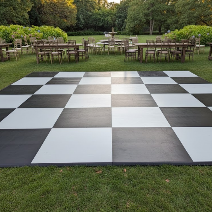 Slate Black & Slate White Checkered Portable Dance Floor