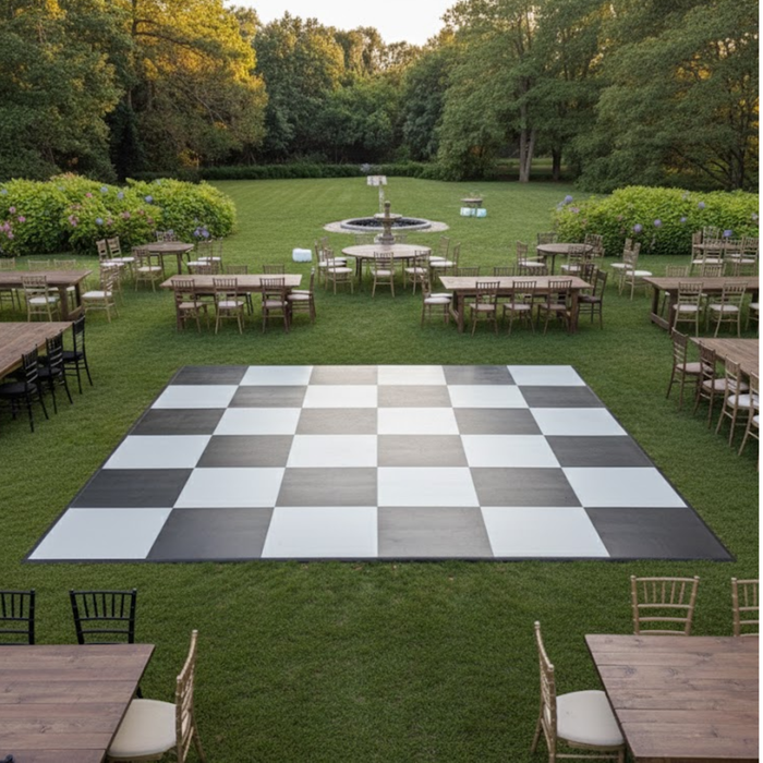 Slate Black & Slate White Checkered Portable Dance Floor