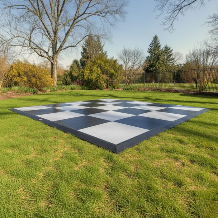 Black Oak & White Oak Checkered Portable Dance Floor