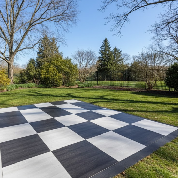 Black Oak & White Oak Checkered Portable Dance Floor