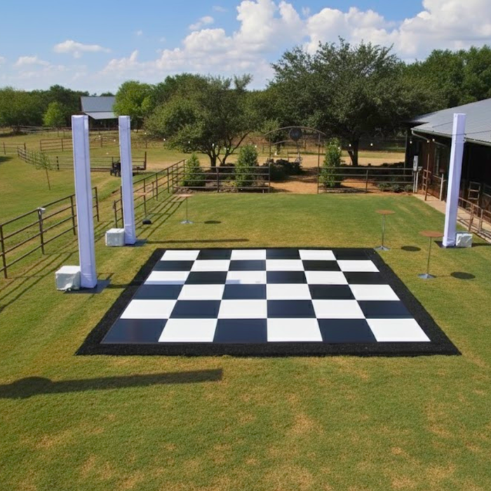 Slate Black & Slate White Checkered Portable Dance Floor