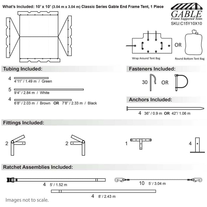 10x10 Classic Gable Frame Tent
