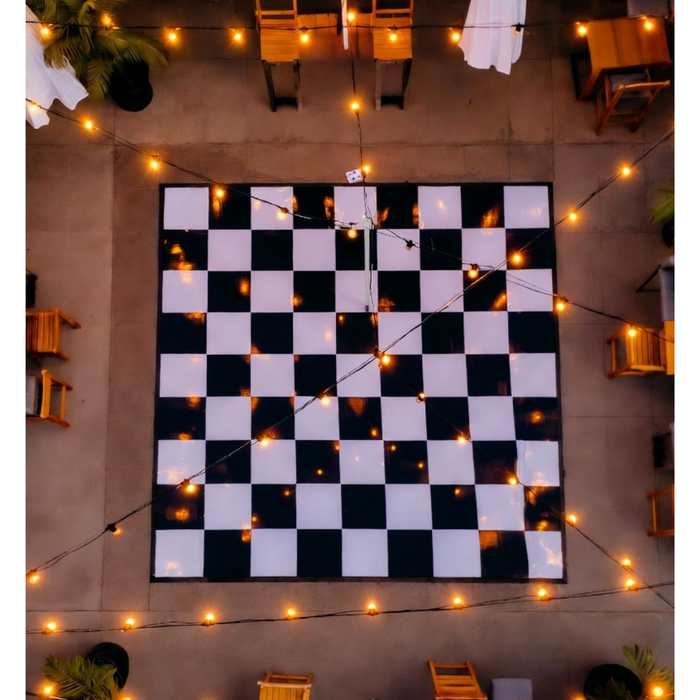 Slate Black & Slate White Checkered Portable Dance Floor