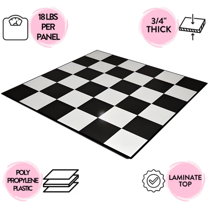 Slate Black & Slate White Checkered Portable Dance Floor