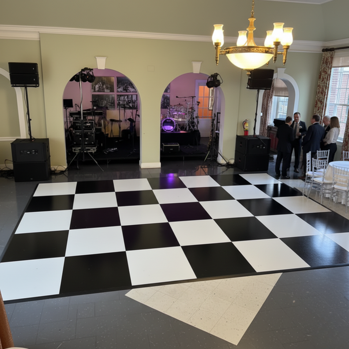 Slate Black & Slate White Checkered Portable Dance Floor