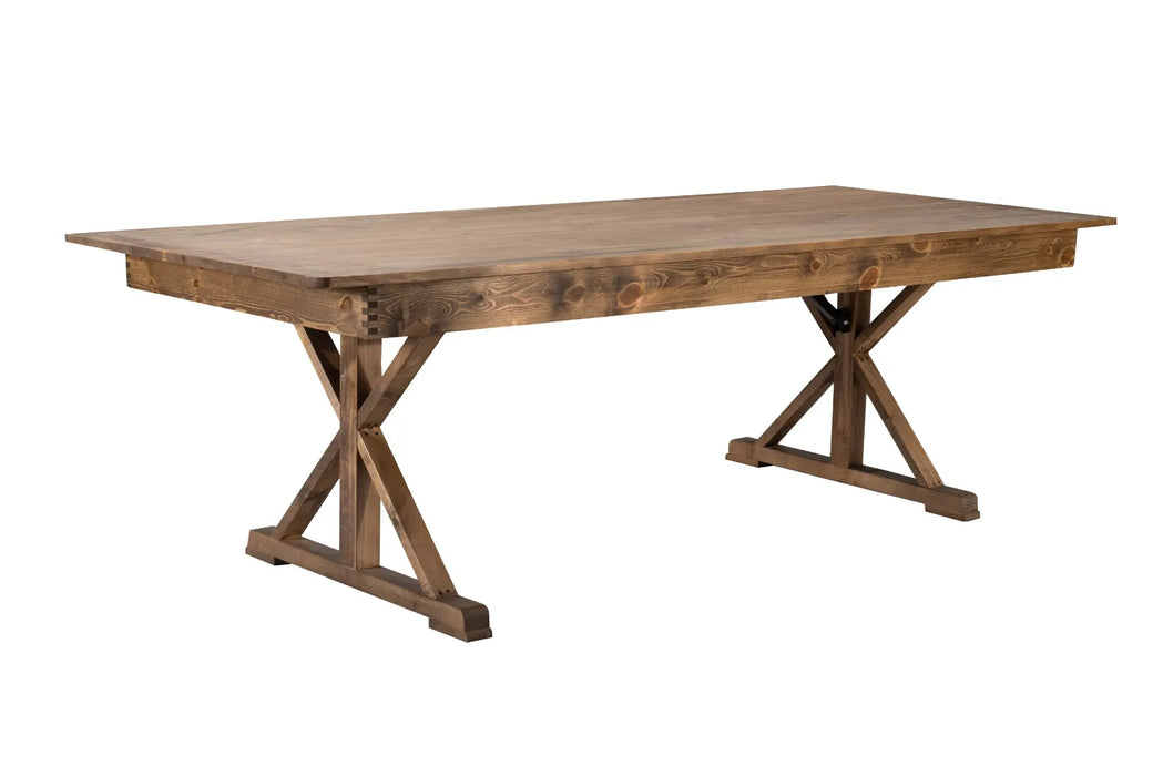 8' x 40" X-Leg Rectangular Folding Farm Table