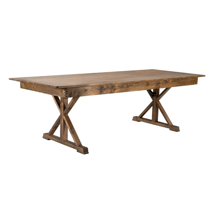 8' x 40" X-Leg Rectangular Folding Farm Table