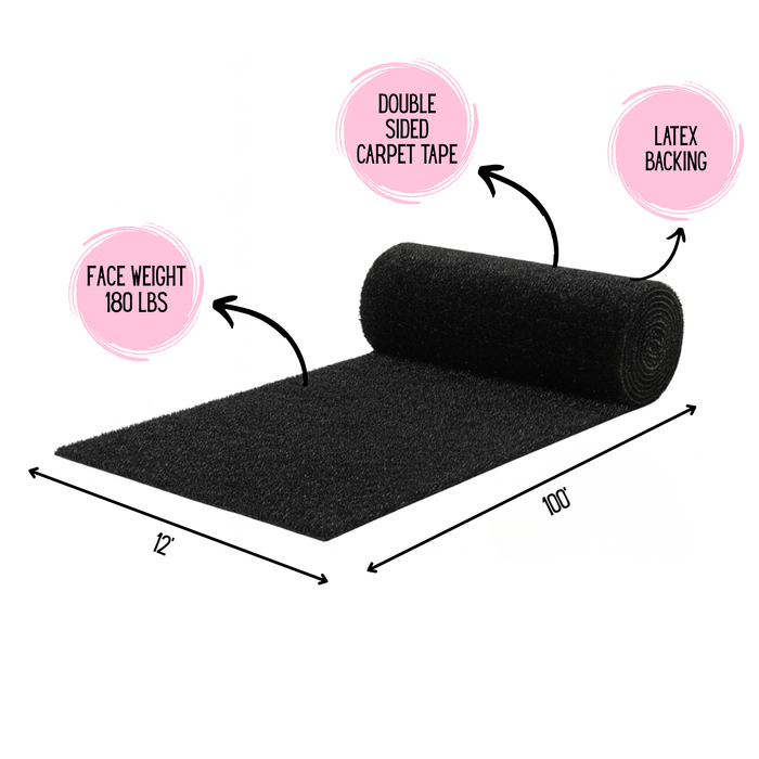 Essential Black Event Turf Roll