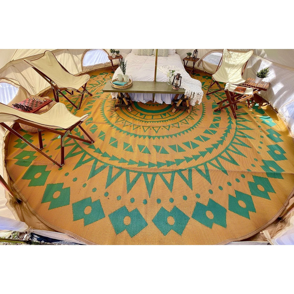 bell tent flooring 16' (5M) Boho Floor Matting Cover — Beyond Tent Pedal Board Kit foot 4M yurt tent Color:Footprint Sonnensegel für Ihre Terrasse