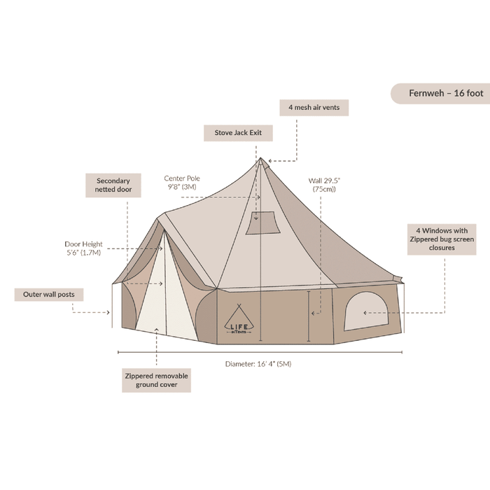 16' (5M) Fernweh Bell Tent — Beyond Tent