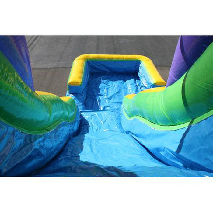 18' Double Dip Green Wet & Dry Slide
