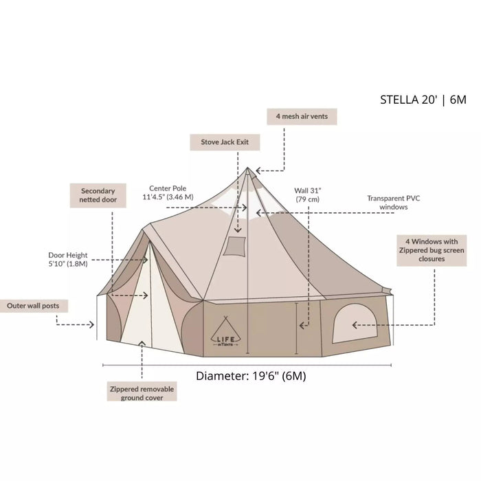 19' 6M Stella Stargazer Bell Tent