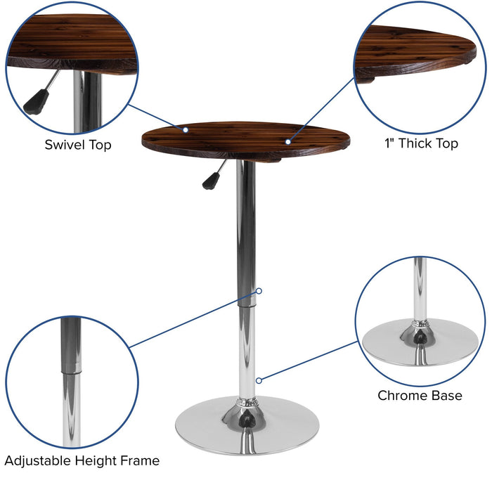 23.5'' Round Pine Wood Cocktail Table