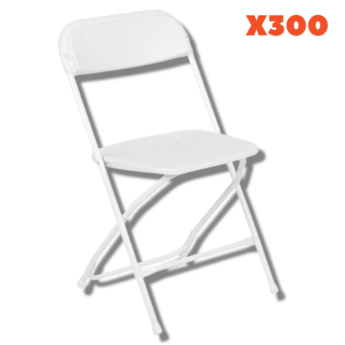 300 Hercules Plastic Folding Chairs with Dollies Package