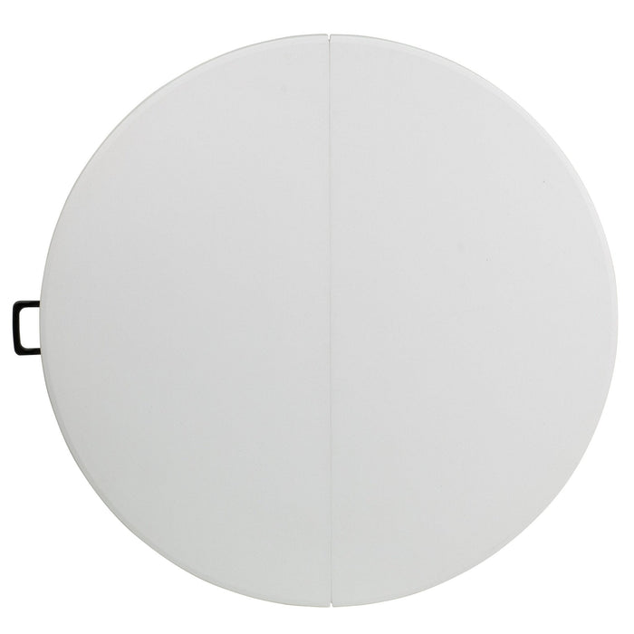 4' Bi-Fold Round White Plastic Folding Table