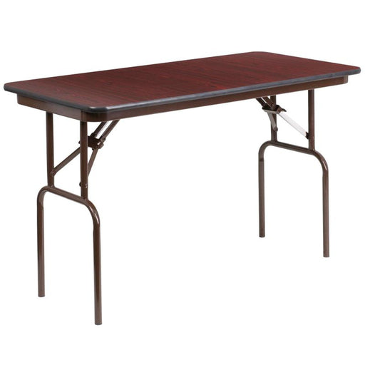 4' High Pressure Mahogany Laminate Folding Table