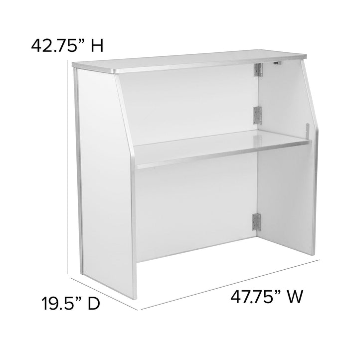 4' White Laminate Foldable Bar