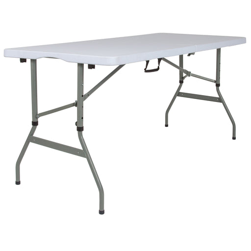 5' Bi-Fold Rectangular Plastic Folding Table