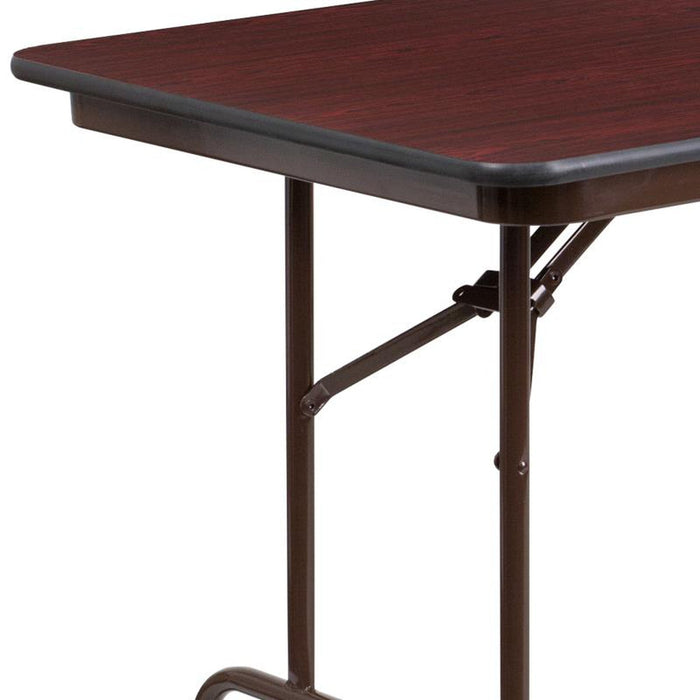 6' High Pressure Mahogany Laminate Folding Table