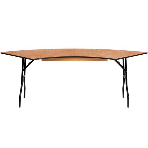 7.25' Serpentine Wood Folding Banquet Table