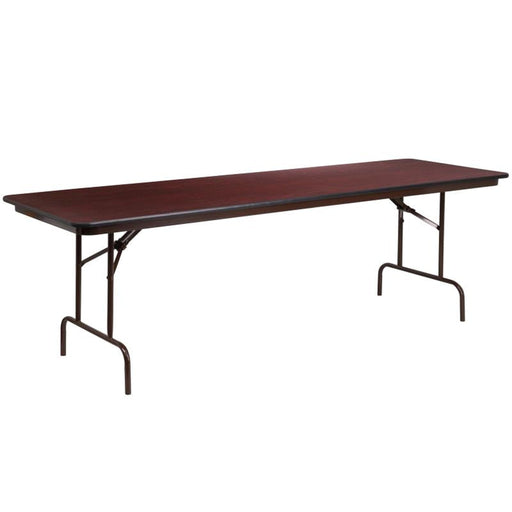 8' High Pressure Mahogany Laminate Folding Table