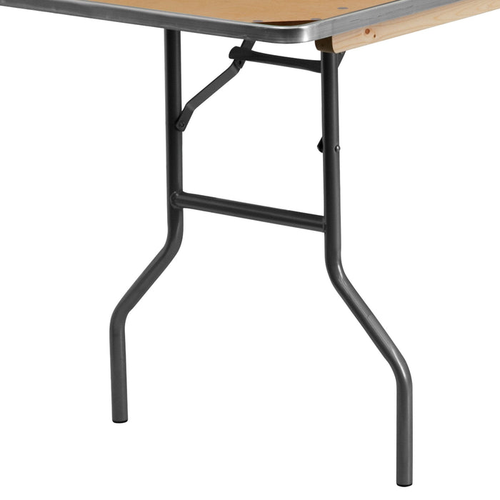 8' Rectangular Birchwood Folding Banquet Table — Beyond Tent