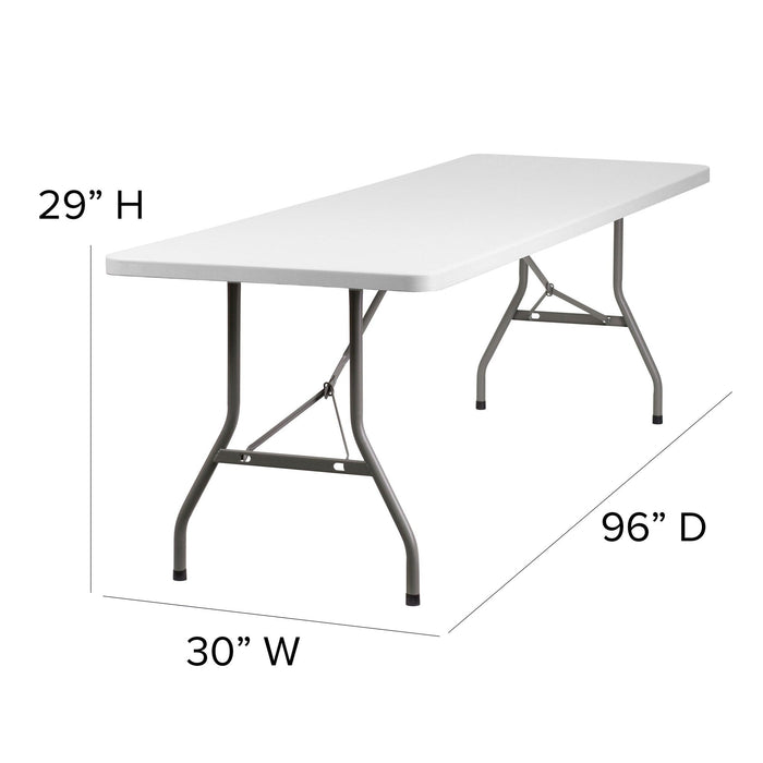 8' Rectangular Plastic Folding Table