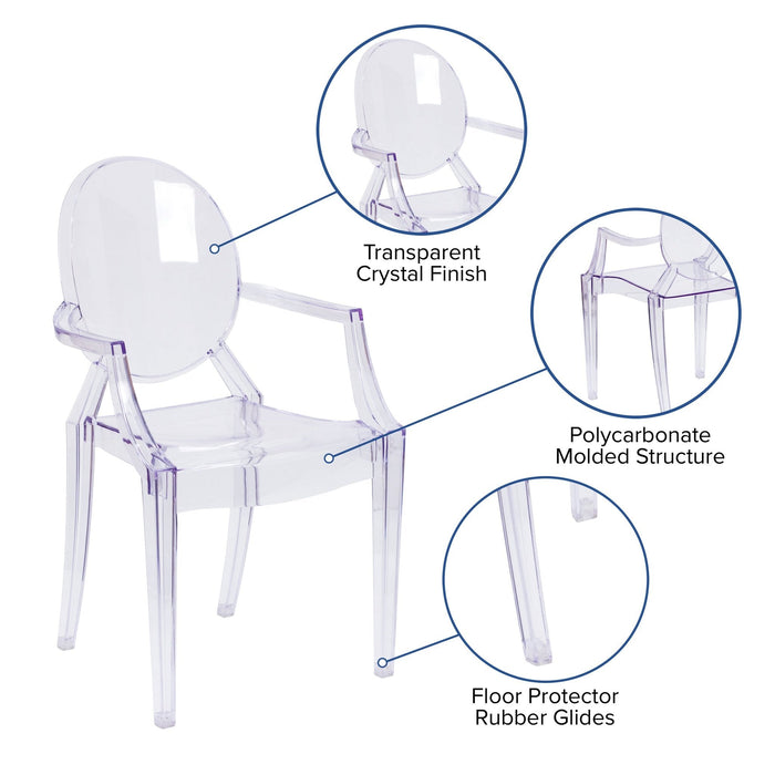 Crystal Ghost Chair with Arms