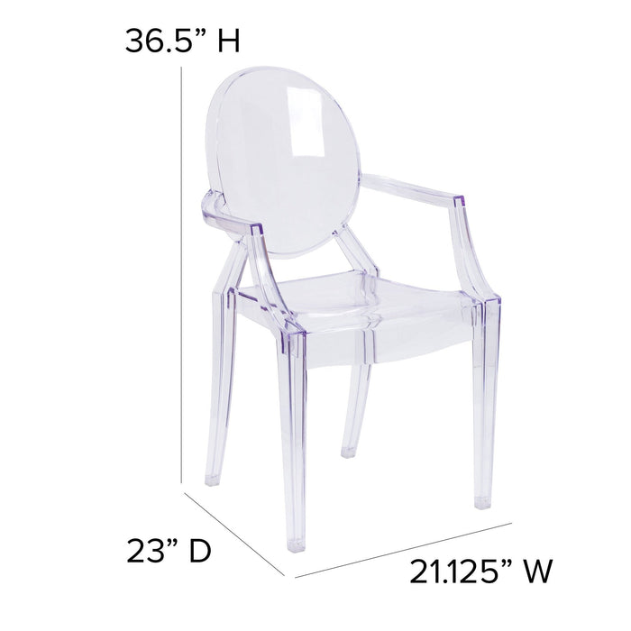 Crystal Ghost Chair with Arms