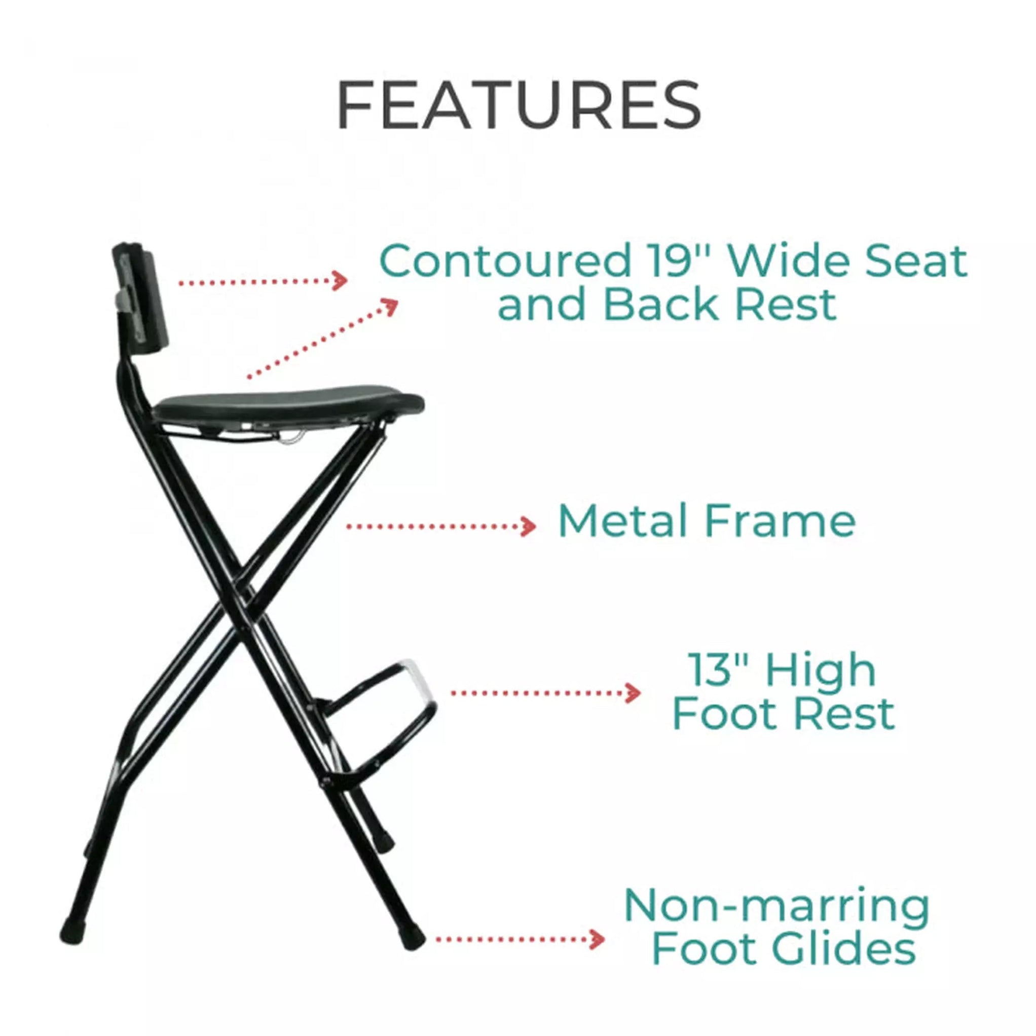 Stool Backrest Folding Bar Stool with Backrest — Beyond Tent