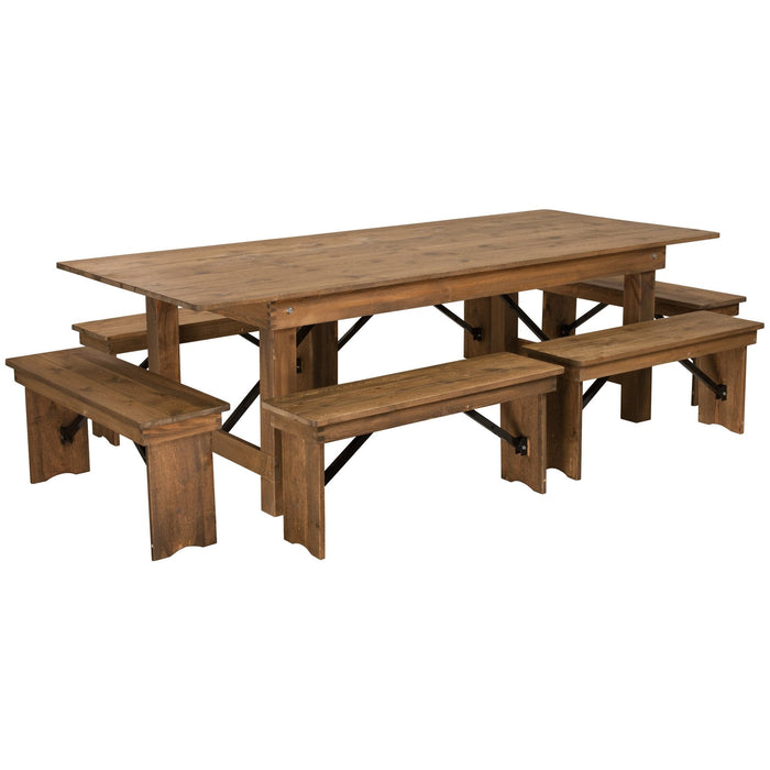 Hercules 40'' x 12'' Pine Folding Farm Bench