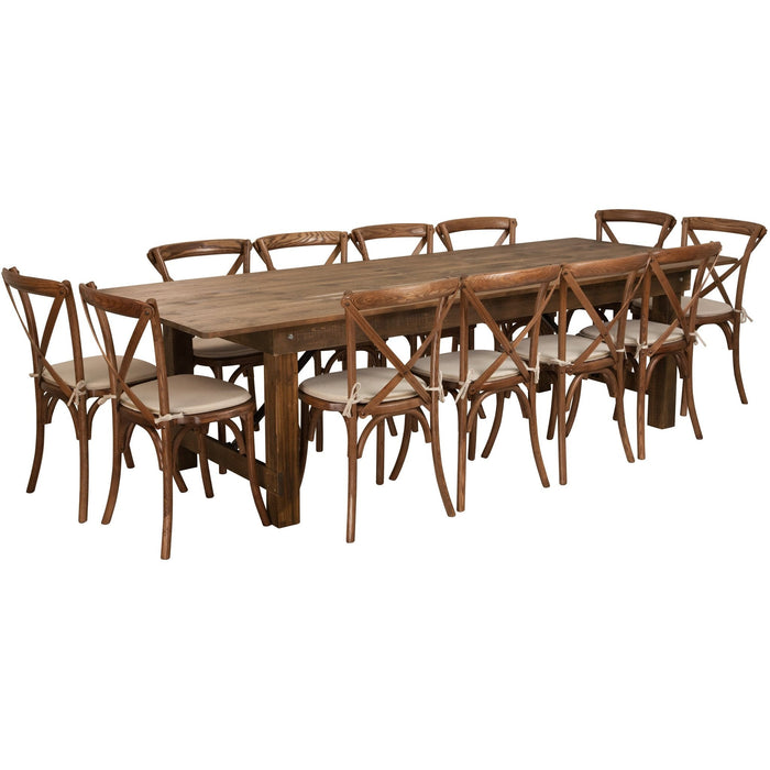 Hercules 9' x 40" Rectangular Folding Farm Table