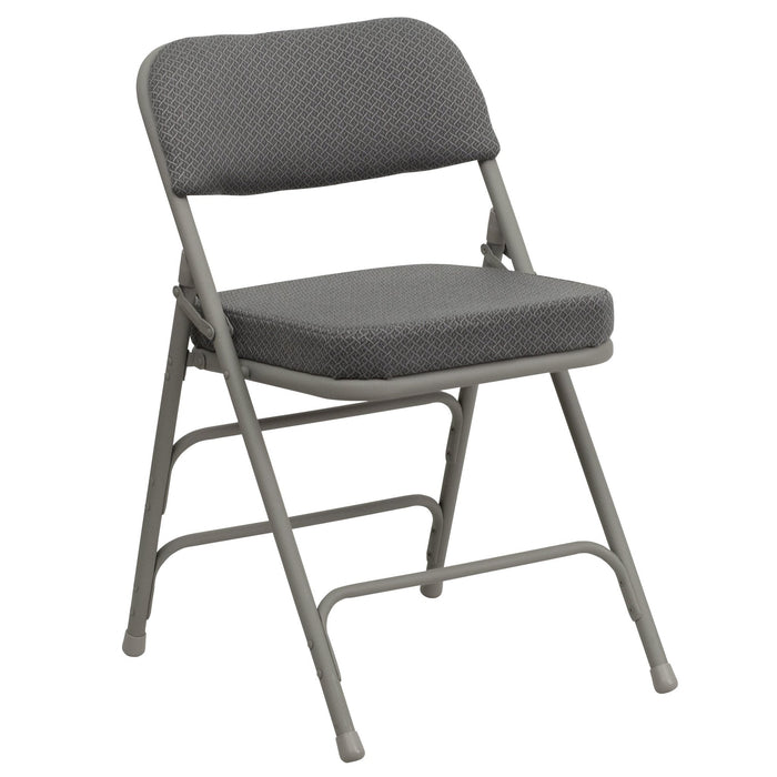 Hercules Premium Curved Triple Braced Fabric Metal Folding Chair