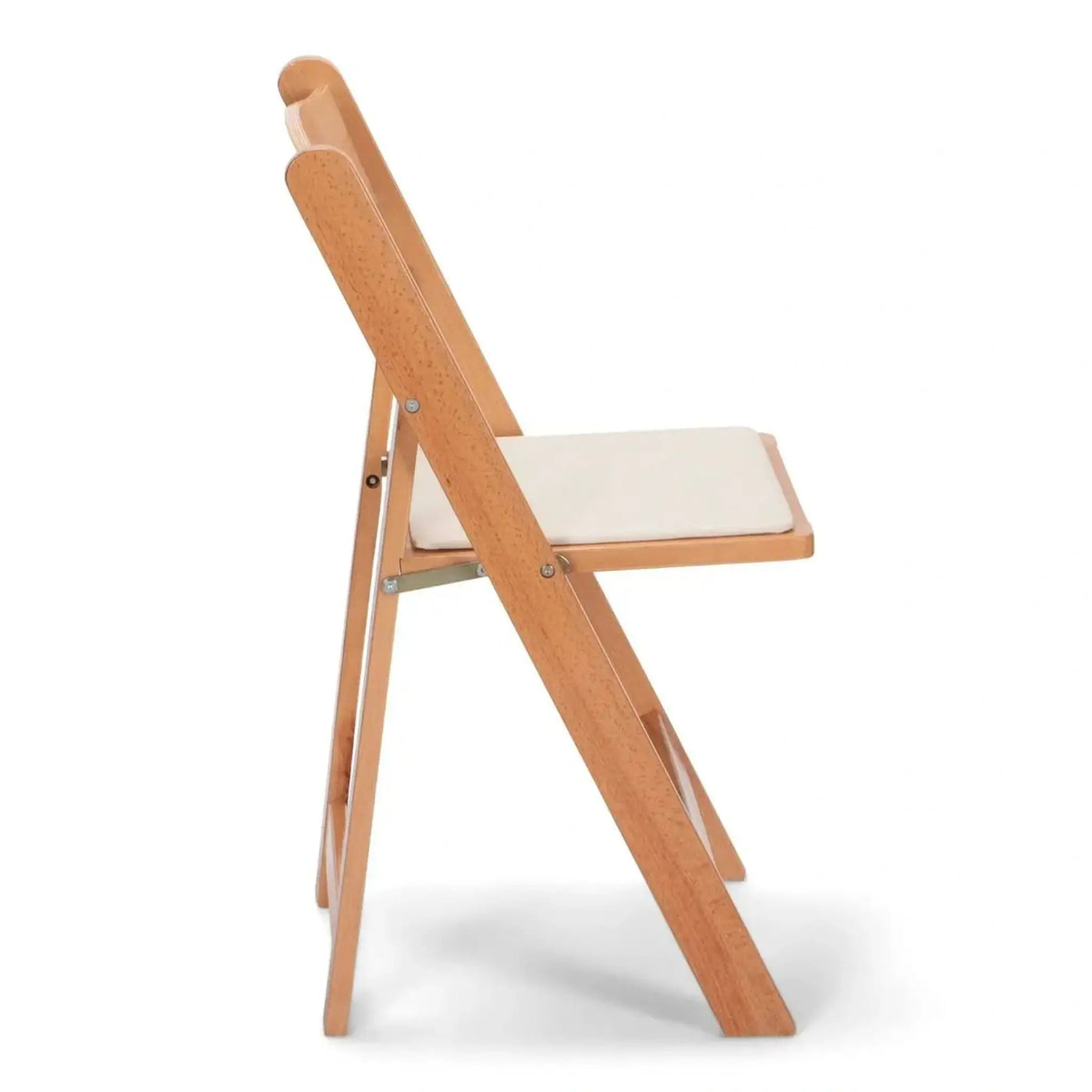 Natural Wood Folding Chair with Ivory Pad — Beyond Tent