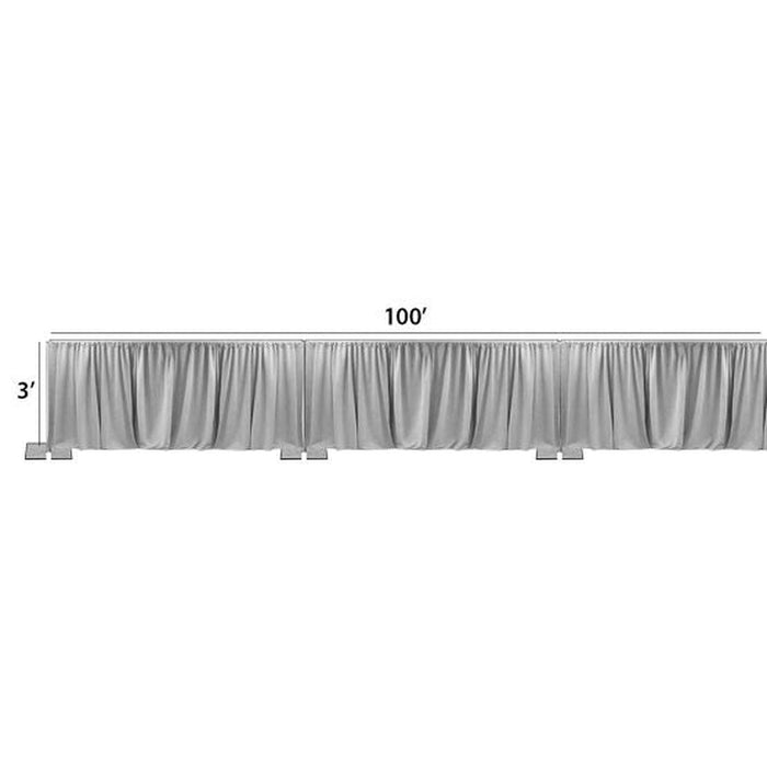 Pipe and Drape Shortwall Kit – 3' Fixed Height x 100' Wide