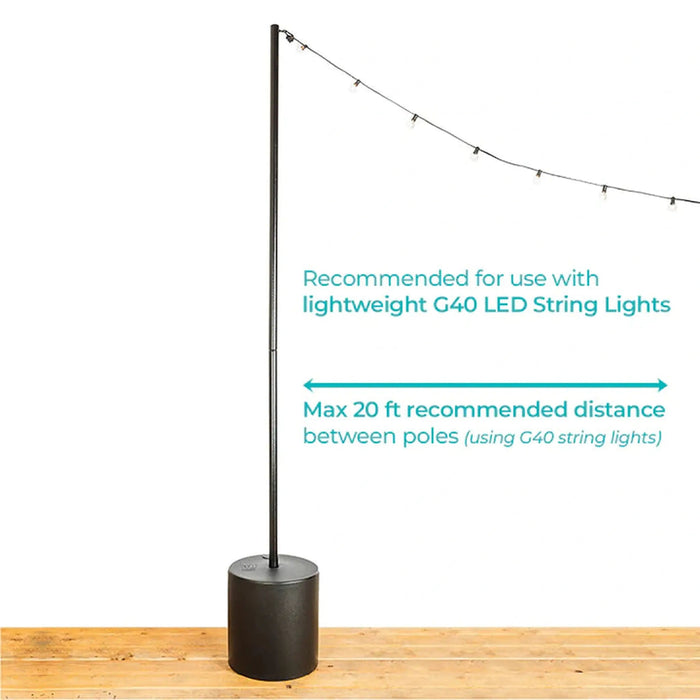 tent pole string String Light Pole Stand with Tank Base — Beyond Tent